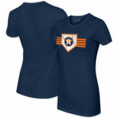 Houston Astros Tiny Turnip Women's Base Stripe T-Shirt - MLB