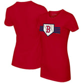 Boston Red Sox Tiny Turnip Women's Base Stripe T-Shirt - MLB