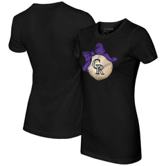 Colorado Rockies Tiny Turnip Women's Baseball Bow T-Shirt - MLB