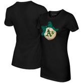 Athletics Tiny Turnip Women's Baseball Bow T-Shirt - MLB