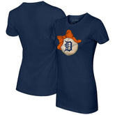 Detroit Tigers Tiny Turnip Women's Baseball Bow T-Shirt - MLB