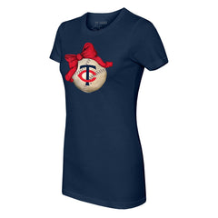 Minnesota Twins Tiny Turnip Women's Baseball Bow T-Shirt - MLB