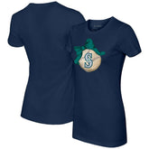 Seattle Mariners Tiny Turnip Women's Baseball Bow T-Shirt - MLB