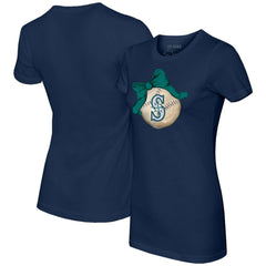 Seattle Mariners Tiny Turnip Women's Baseball Bow T-Shirt - MLB