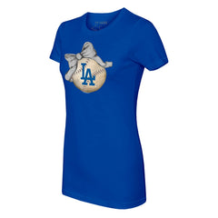 Los Angeles Dodgers Tiny Turnip Women's Baseball Bow T-Shirt - MLB