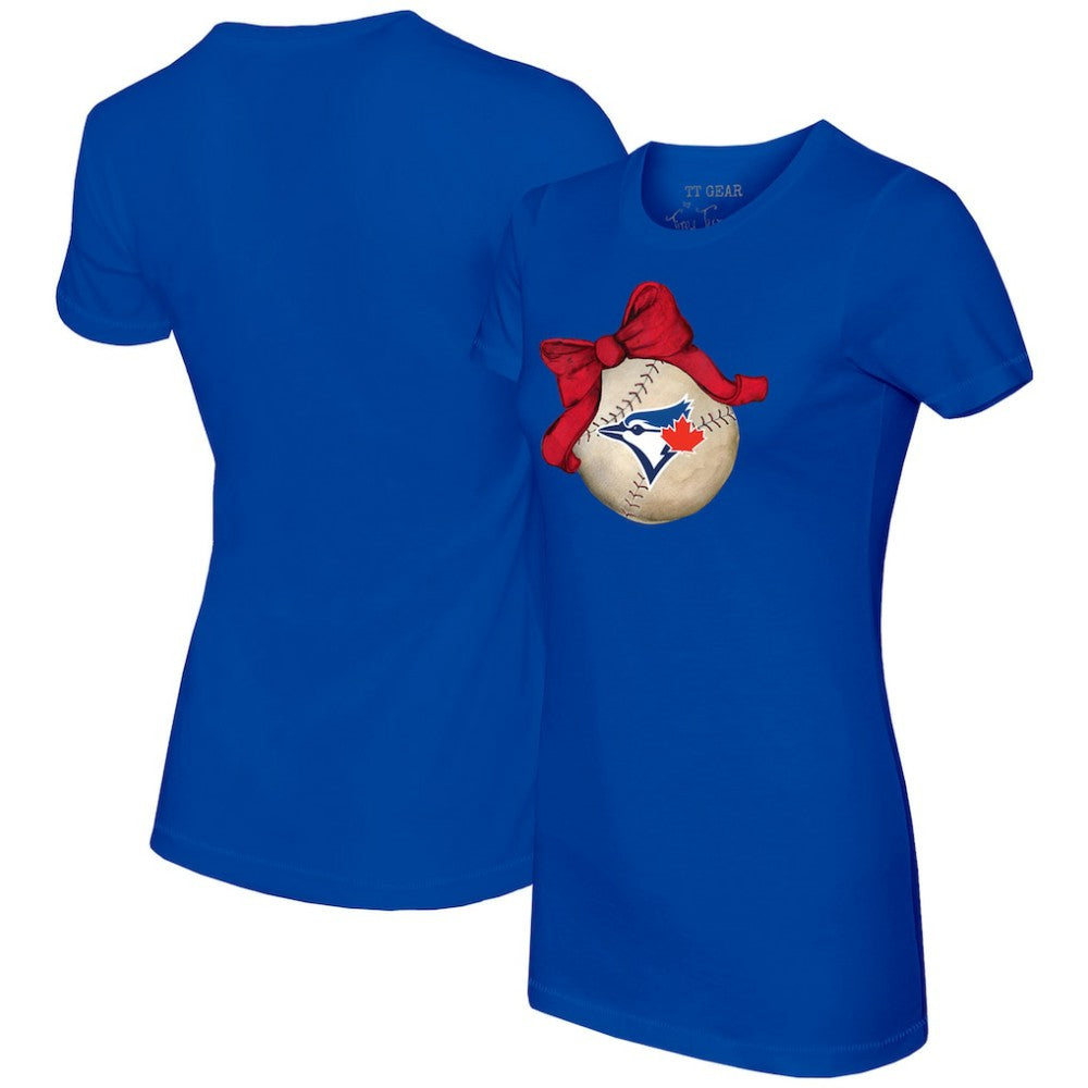 Toronto Blue Jays Tiny Turnip Women's Baseball Bow T-Shirt - MLB