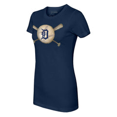 Detroit Tigers Tiny Turnip Women's Baseball Cross Bats T-Shirt - MLB