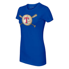Texas Rangers Tiny Turnip Women's Baseball Cross Bats T-Shirt - MLB
