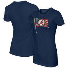 Atlanta Braves Tiny Turnip Women's Baseball Flag T-Shirt - MLB