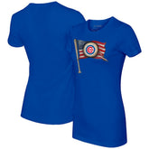 Chicago Cubs Tiny Turnip Women's Baseball Flag T-Shirt - MLB