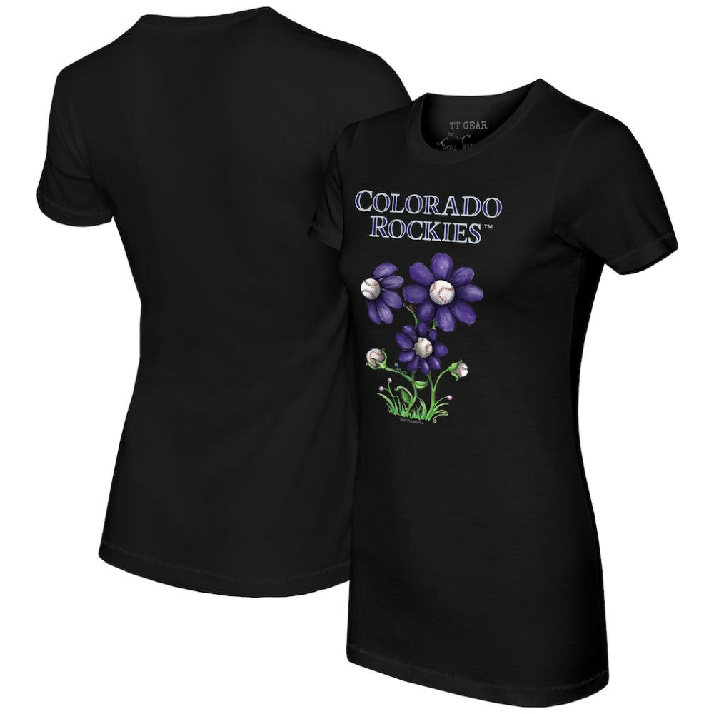 Colorado Rockies Tiny Turnip Women's Blooming Baseballs T-Shirt - MLB