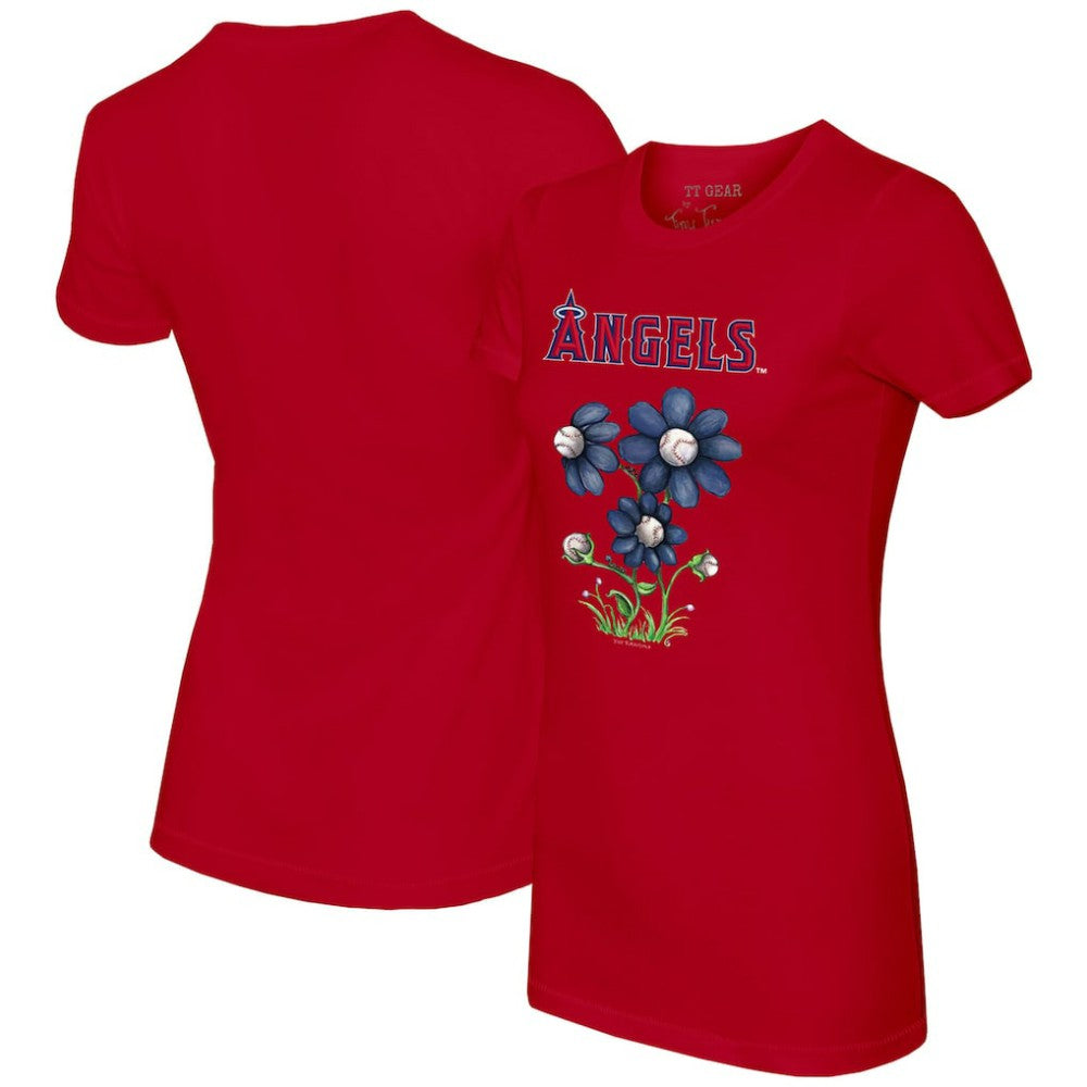 Los Angeles Angels Tiny Turnip Women's Blooming Baseballs T-Shirt - MLB