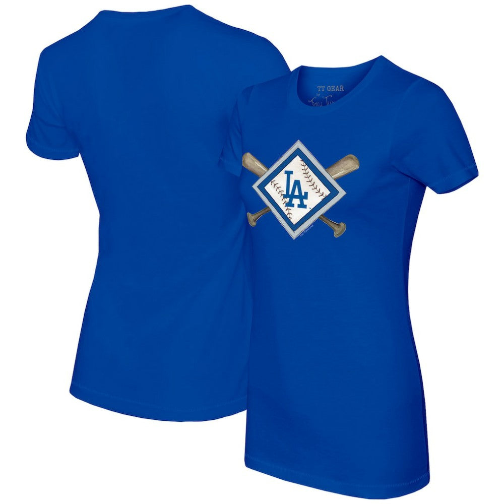 Los Angeles Dodgers Tiny Turnip Women's Diamond Cross Bats T-Shirt - MLB