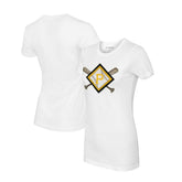 Pittsburgh Pirates Tiny Turnip Women's Diamond Cross Bats T-Shirt - MLB