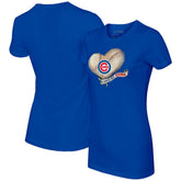Chicago Cubs Tiny Turnip Women's Heart Banner T-Shirt - MLB