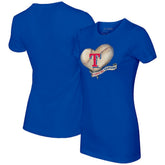Texas Rangers Tiny Turnip Women's Heart Banner T-Shirt - MLB