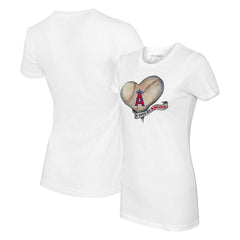 Los Angeles Angels Tiny Turnip Women's Heart Banner T-Shirt - MLB