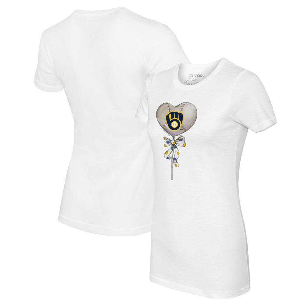 Milwaukee Brewers Tiny Turnip Women's Heart Lolly T-Shirt - MLB
