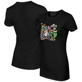 Athletics Tiny Turnip Women's Peace Love Baseball Fitted T-Shirt - MLB
