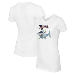Detroit Tigers Tiny Turnip Women's Shark Logo T-Shirt - MLB