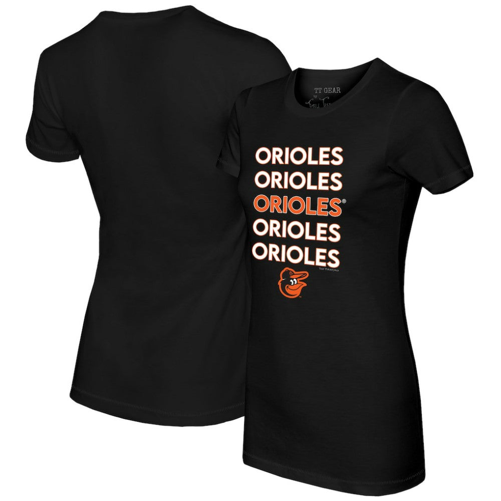 Baltimore Orioles Tiny Turnip Women's Stacked T-Shirt - MLB