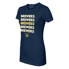 Milwaukee Brewers Tiny Turnip Women's Stacked T-Shirt - MLB