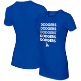 Los Angeles Dodgers Tiny Turnip Women's Stacked T-Shirt - MLB