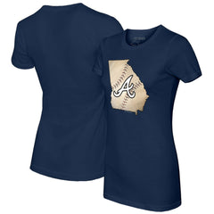 Atlanta Braves Tiny Turnip Women's State Outline T-Shirt - MLB
