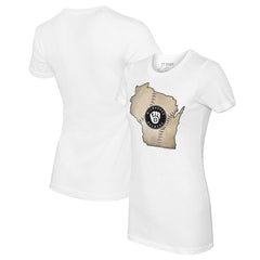 Milwaukee Brewers Tiny Turnip Women's State Outline T-Shirt - MLB