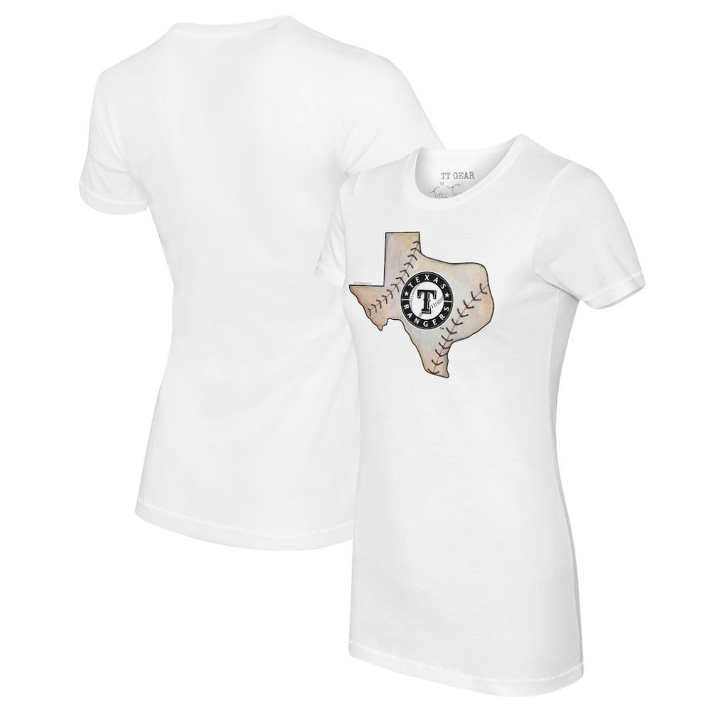 Texas Rangers Tiny Turnip Women's State Outline T-Shirt - MLB