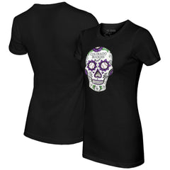 Colorado Rockies Tiny Turnip Women's Sugar Skull T-Shirt - MLB