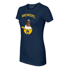 Milwaukee Brewers Tiny Turnip Women's Sundae Helmet T-Shirt - MLB