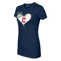 Cleveland Guardians Tiny Turnip Women's Tiara Heart T-Shirt - MLB