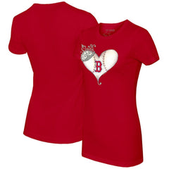 Boston Red Sox Tiny Turnip Women's Tiara Heart T-Shirt - MLB