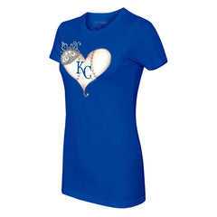 Kansas City Royals Tiny Turnip Women's Tiara Heart T-Shirt - MLB