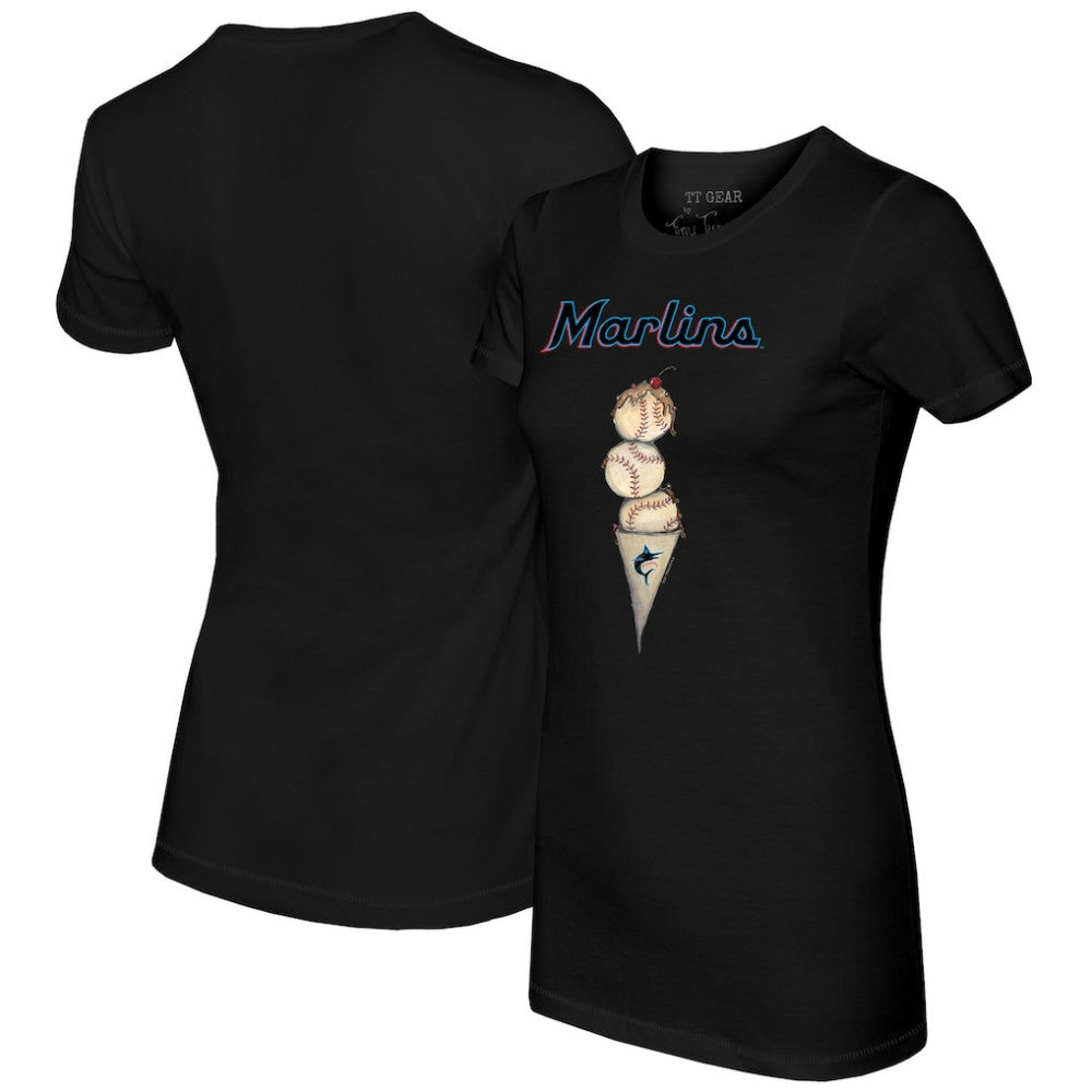 Miami Marlins Tiny Turnip Women's Triple Scoop T-Shirt - MLB