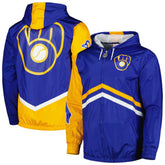 Milwaukee Brewers Mitchell & Ness Undeniable Full-Zip Hoodie Windbreaker Jacket - MLB