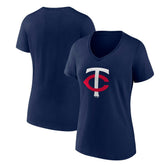 Minnesota Twins Women's Core Official Primary Logo V-Neck T-Shirt - MLB