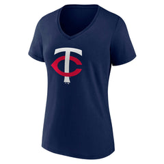 Minnesota Twins Women's Core Official Primary Logo V-Neck T-Shirt - MLB