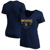 Milwaukee Brewers Women's Core Live For It V-Neck T-Shirt - MLB