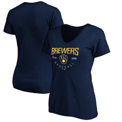 Milwaukee Brewers Women's Core Live For It V-Neck T-Shirt - MLB
