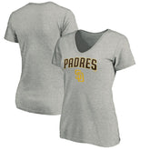 San Diego Padres Women's Core Team Lock Up Wordmark V-Neck T-Shirt - MLB