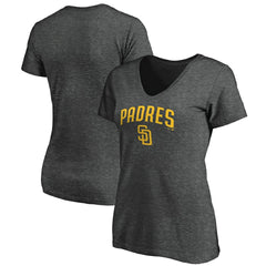 San Diego Padres Women's Core Team Lock Up Wordmark V-Neck T-Shirt - MLB