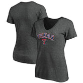 Texas Rangers Women's Core Team Lock Up Wordmark V-Neck T-Shirt - MLB
