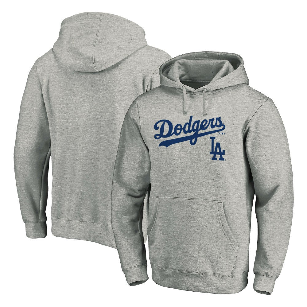 Los Angeles Dodgers Team Lock Up Wordmark Pullover Hoodie - MLB