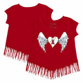Los Angeles Angels Tiny Turnip Girls Youth Angel Wings Fringe T-Shirt - MLB