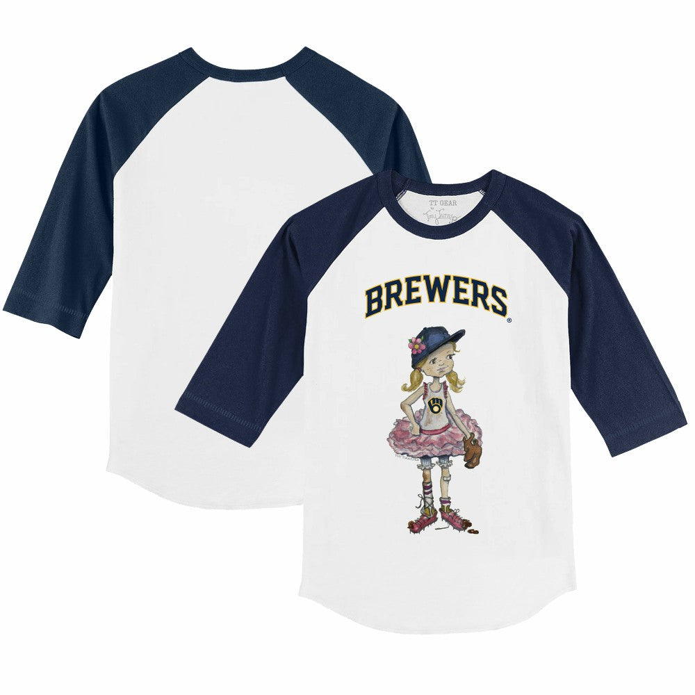 Milwaukee Brewers Tiny Turnip Youth Babes 3/4-Sleeve Raglan T-Shirt - MLB