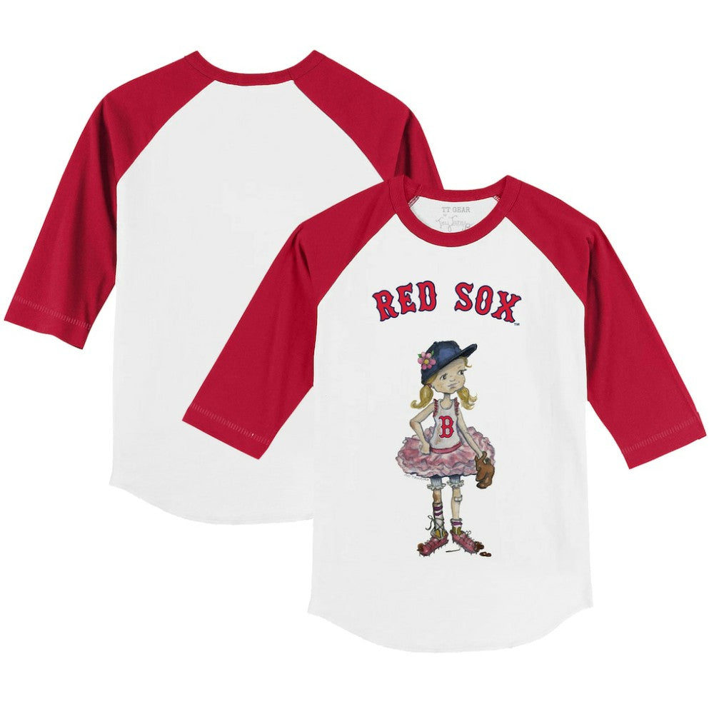 Boston Red Sox Tiny Turnip Youth Babes 3/4-Sleeve Raglan T-Shirt - MLB
