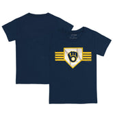 Milwaukee Brewers Tiny Turnip Youth Base Stripe T-Shirt - MLB