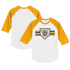 San Diego Padres Tiny Turnip Youth Base Stripe 3/4-Sleeve Raglan T-Shirt - MLB